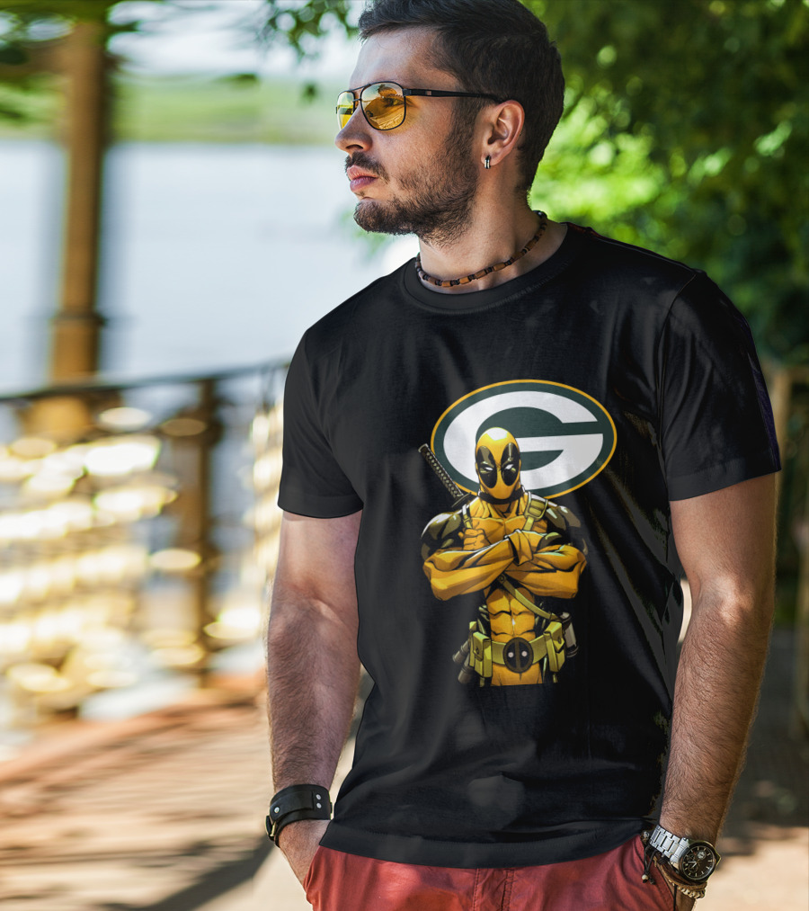 Green Bay Packers Deadpool Crossover T-Shirt