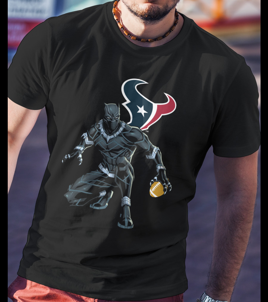 Houston Texans Black Panther Football Fusion T-Shirt