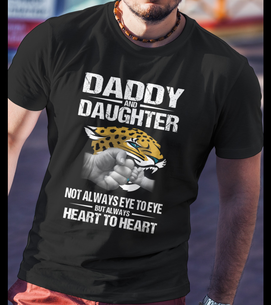 Daddy And Daughter Heart To Heart Jaguars Fist Bump T-Shirt