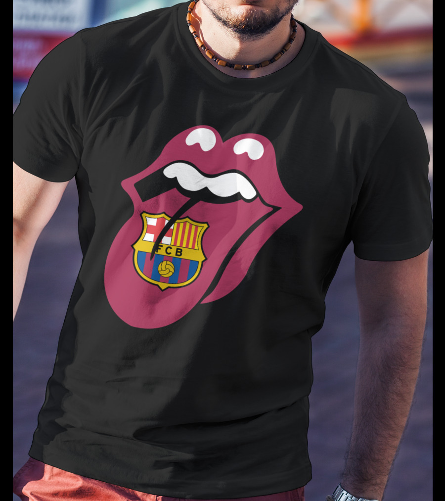 Barcelona Fcb Rolling Stones Logo Fusion T-Shirt
