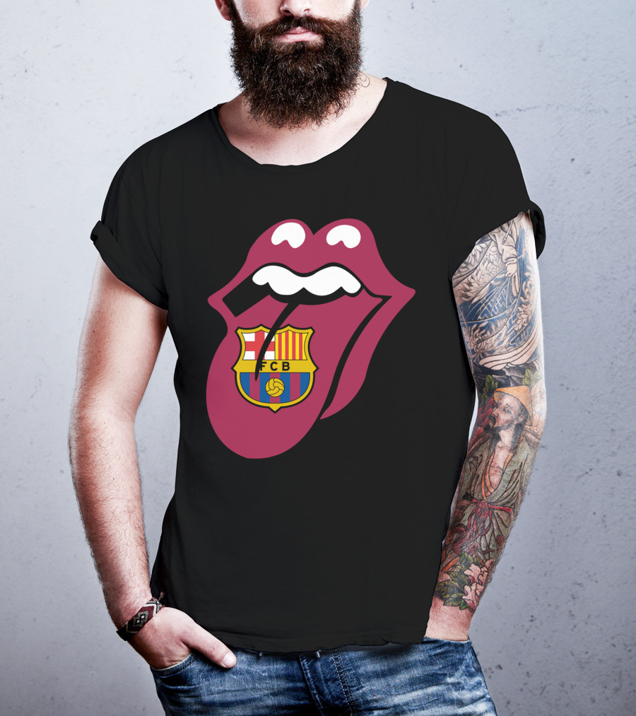 Barcelona Fcb Rolling Stones Logo Fusion T-Shirt