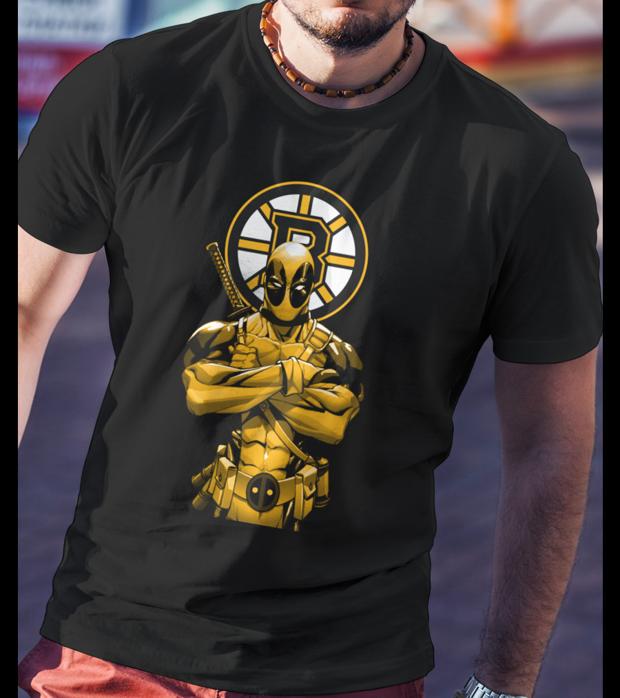 Boston Bruins Deadpool Crossover T-Shirt
