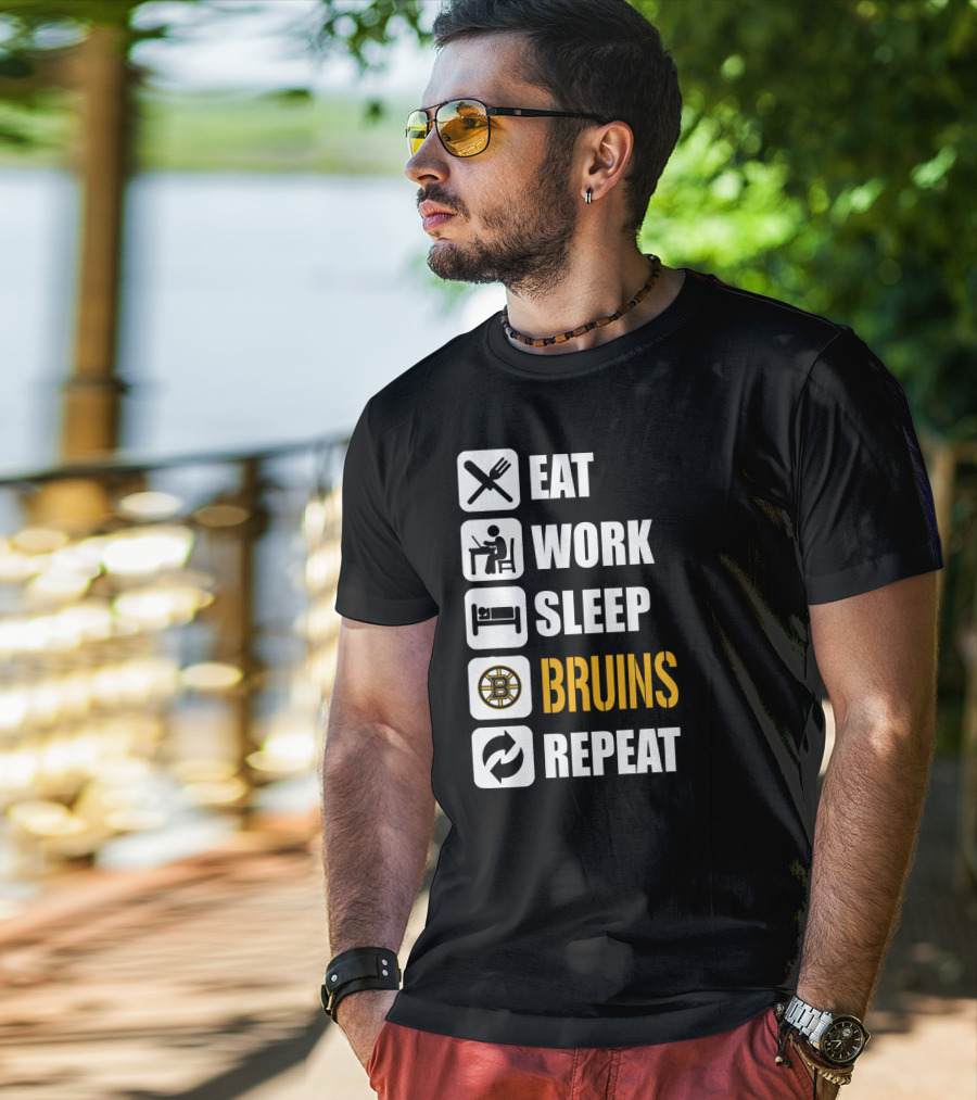 Eat Work Sleep Bruins Repeat T-Shirt