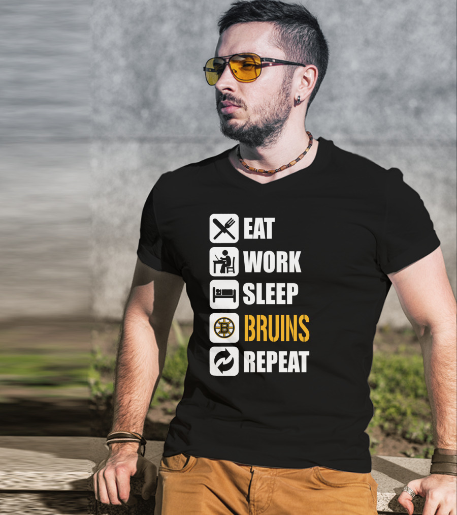Eat Work Sleep Bruins Repeat T-Shirt