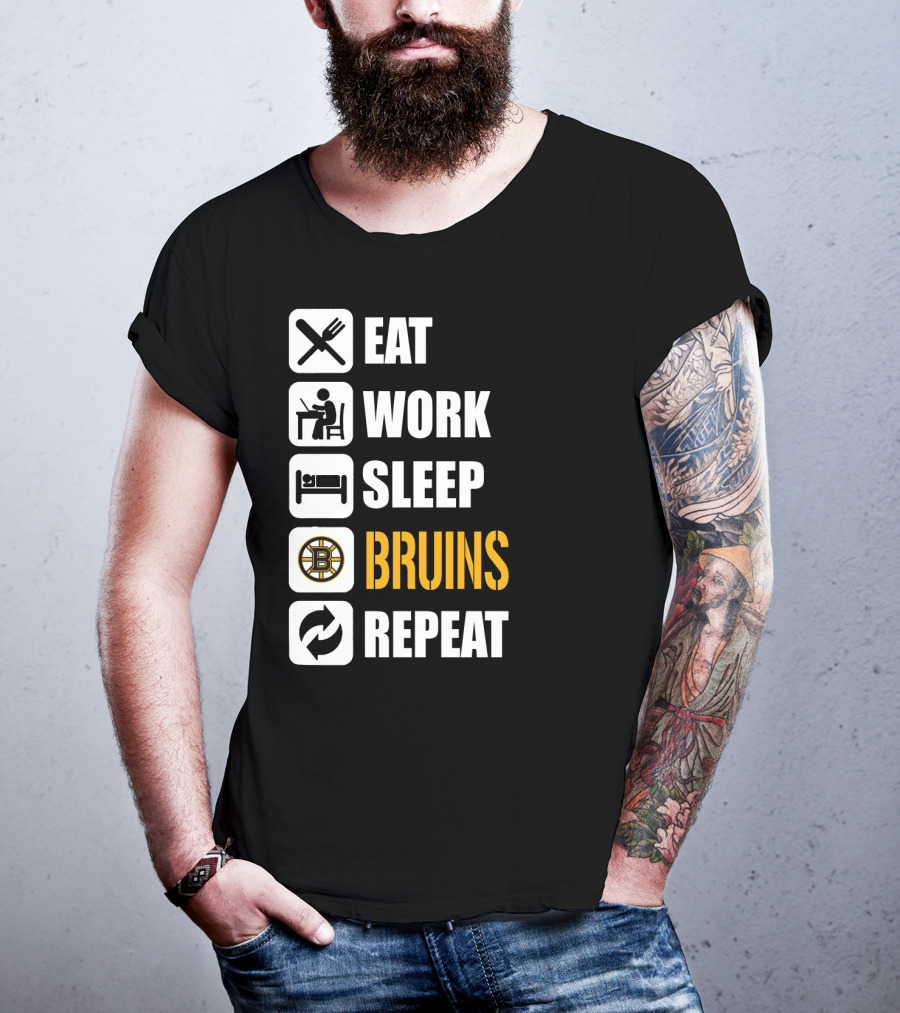 Eat Work Sleep Bruins Repeat T-Shirt