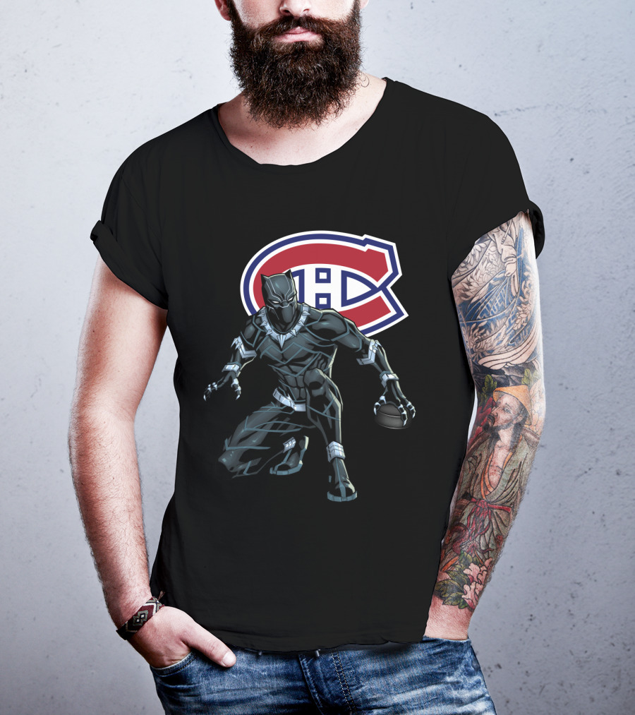 Montreal Canadiens Black Panther Crossover Hockey T-Shirt