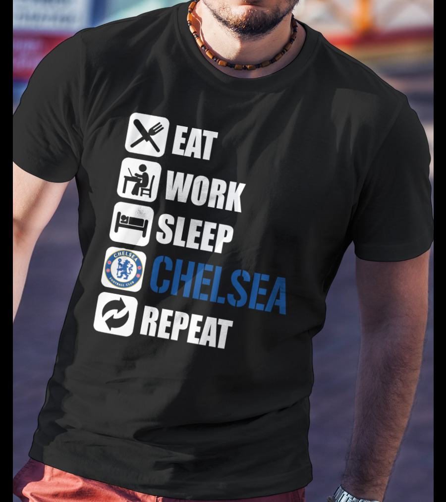Eat Work Sleep Chelsea Repeat T-Shirt