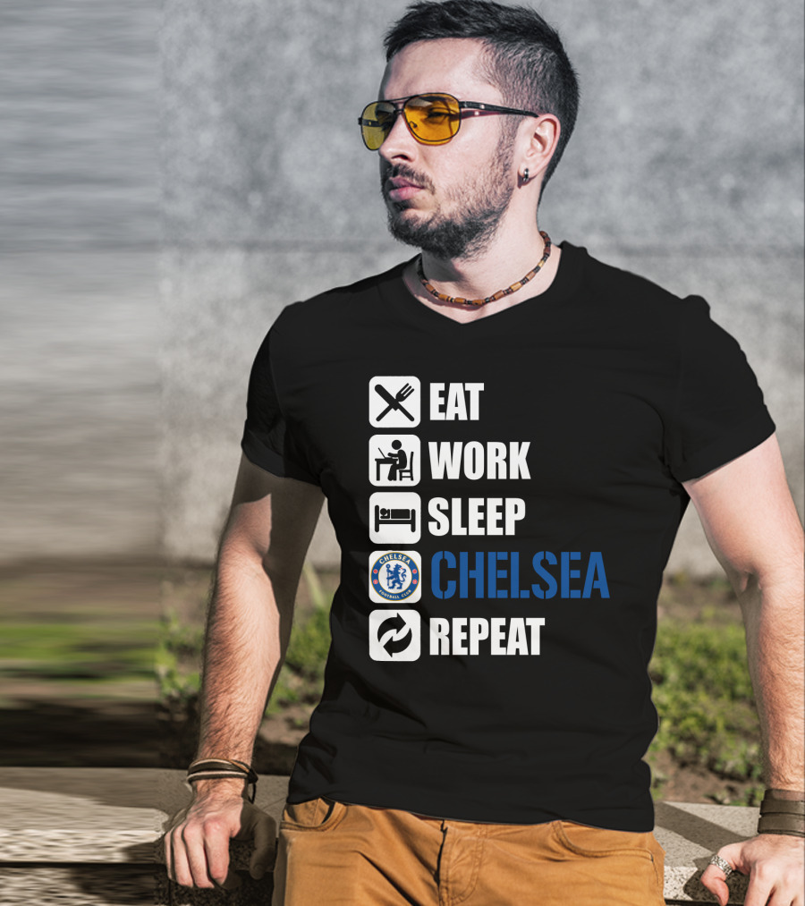 Eat Work Sleep Chelsea Repeat T-Shirt