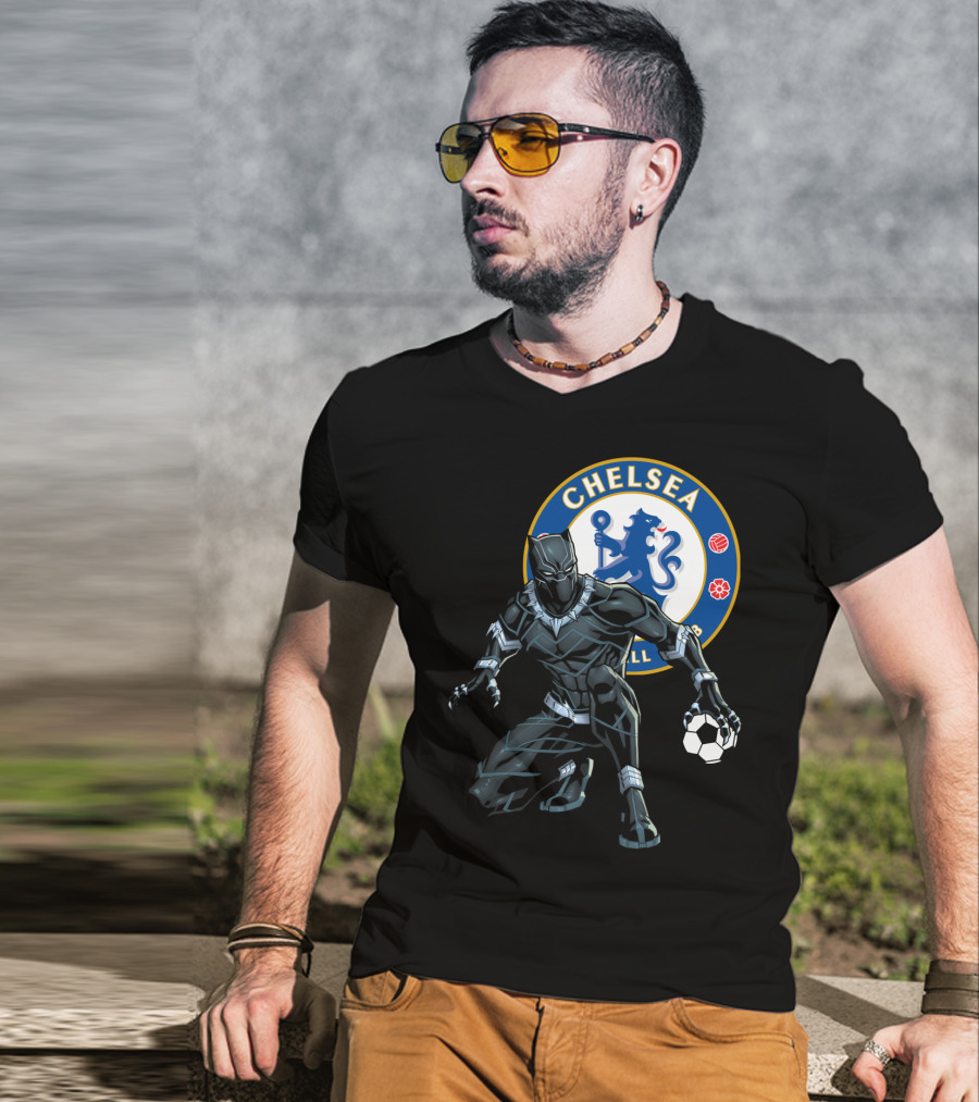 Chelsea Football Club Black Panther Soccer Crossover T-Shirt
