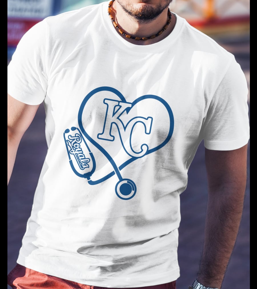 Kansas City Royals Kc Nurse Heart Stethoscope T-Shirt