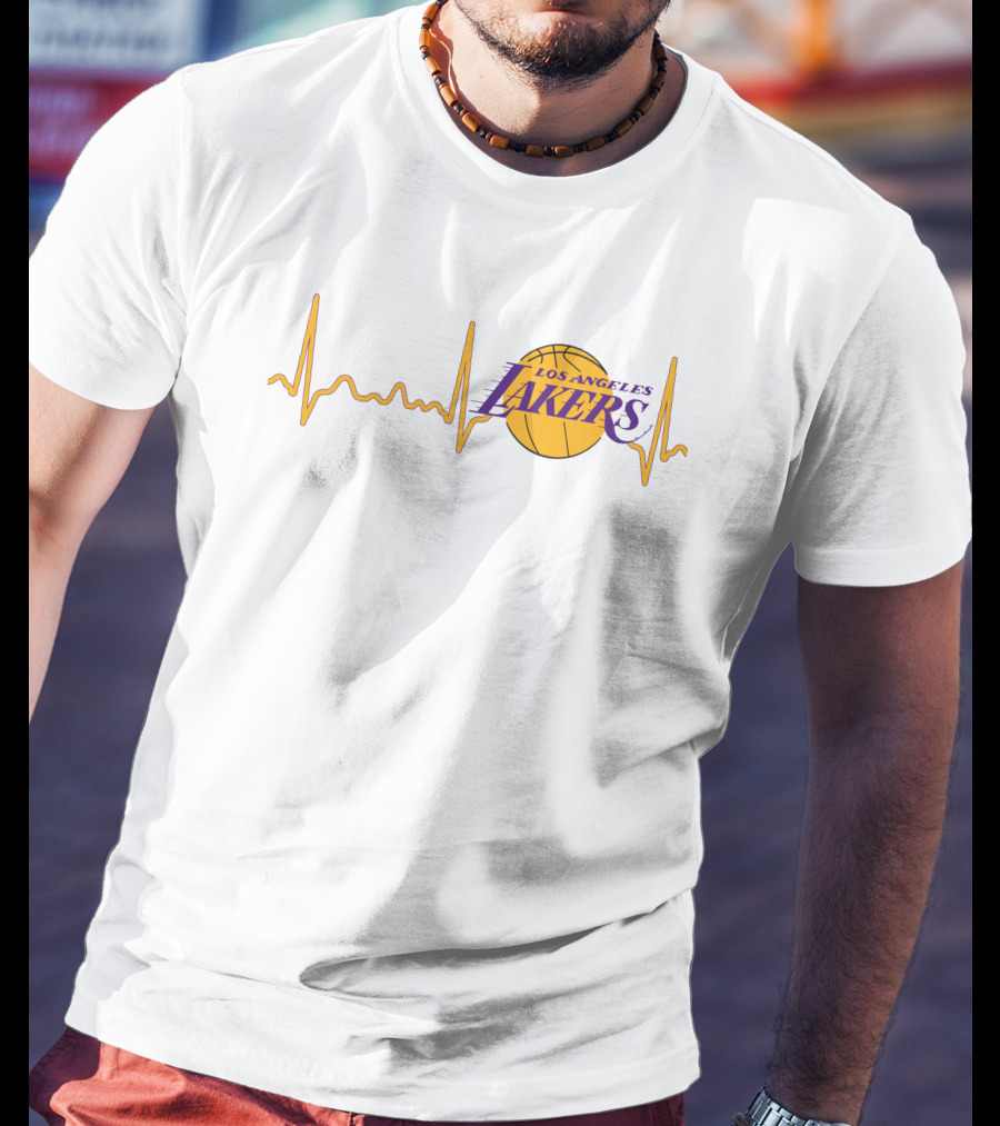 Los Angeles Lakers Heartbeat Basketball T-Shirt